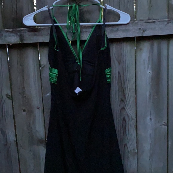 Taboo Black and green halter dress sz. L - Picture 4 of 5